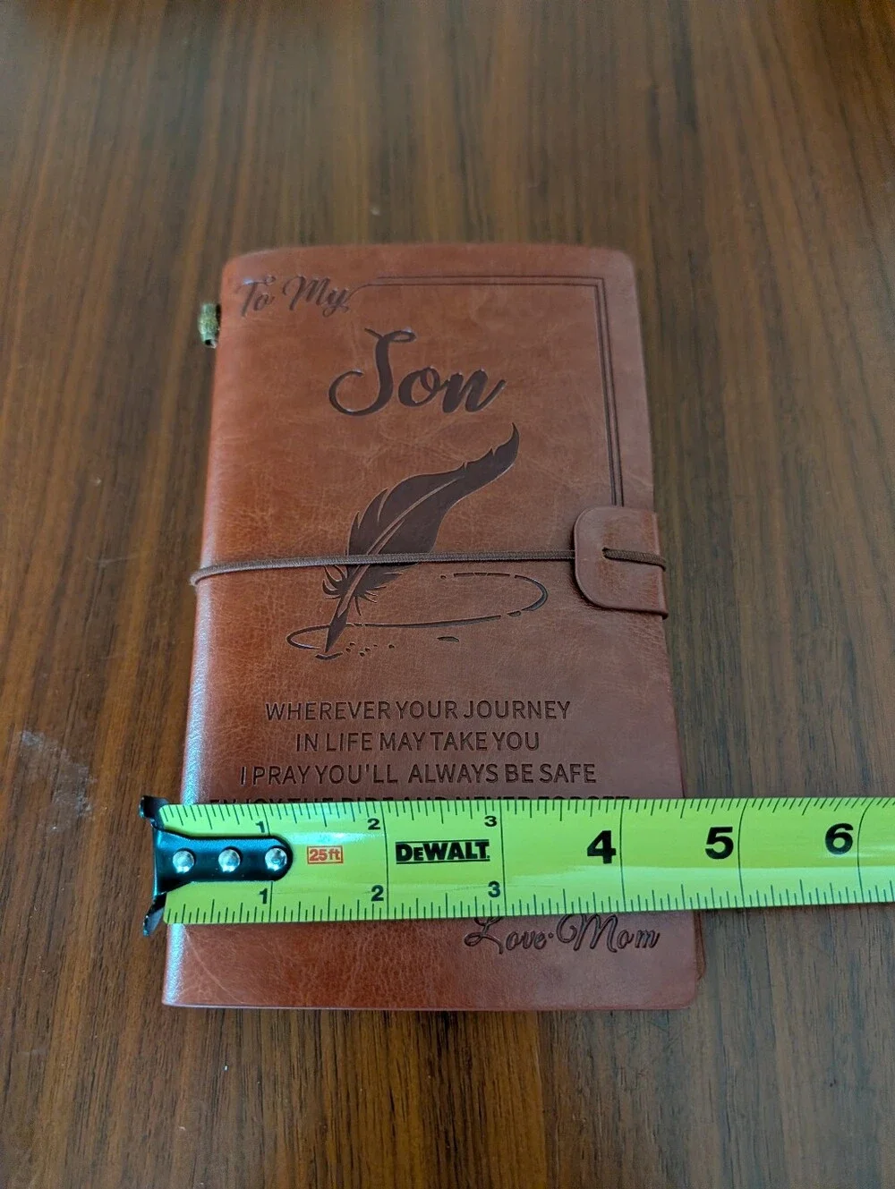 Leather Journal Cover for To My Son Brown